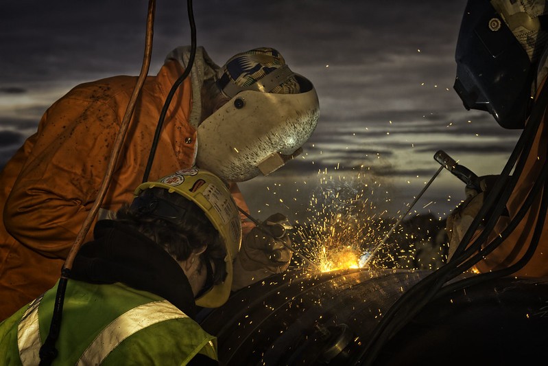 Crews work on the Enbridge Northern Gateway Pipeline in Alberta.