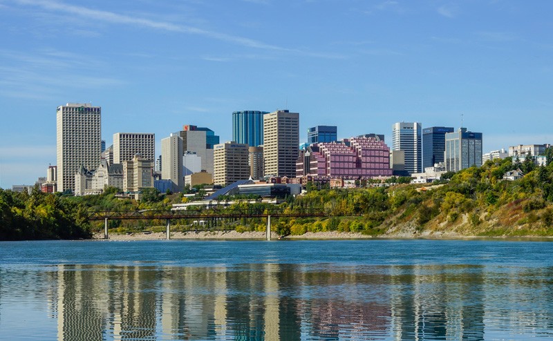 A photo shows the Edmonton skyline.