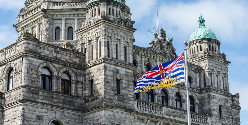 A photo shows B.C.'s parliament building in Victoria.