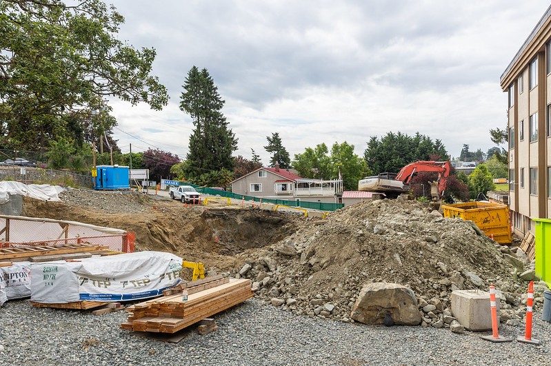 A housing project in Esquimalt takes shape.