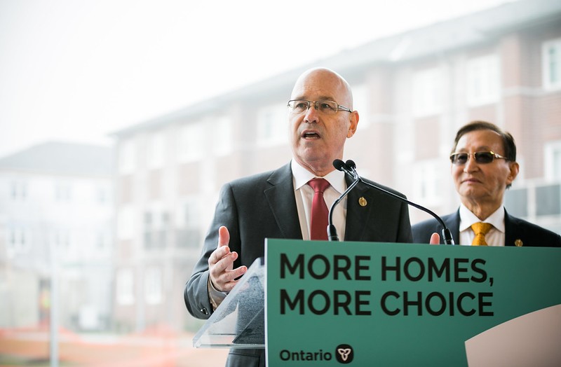 Ontario officials announce an affordable housing program.