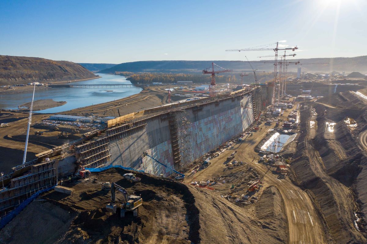 Crews work on the Site C Dam in B.C.