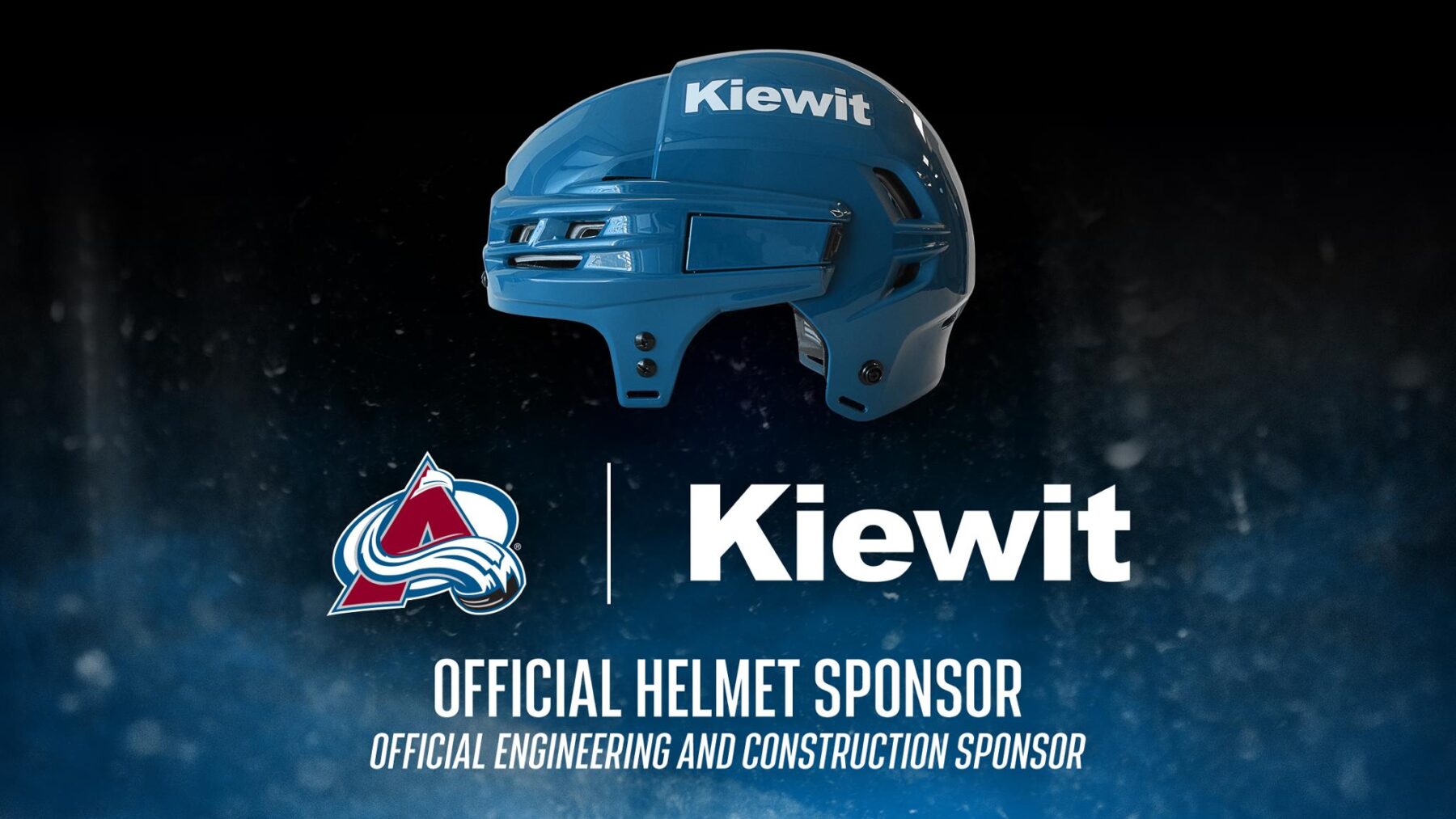 Kiewit Colorado Avalanche helmet sponsor